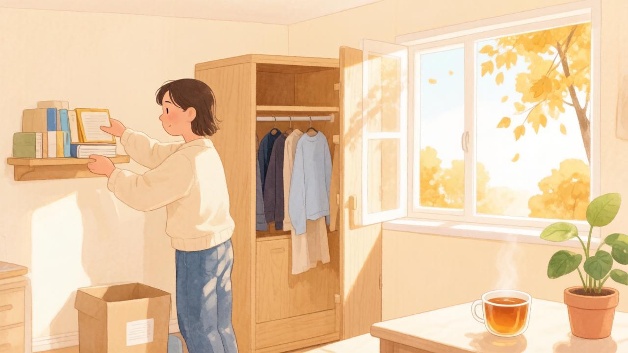Виниловый проигрыватель, чай и книга на столе в солнечный день — иллюстрация к источникам радости в гороскопе